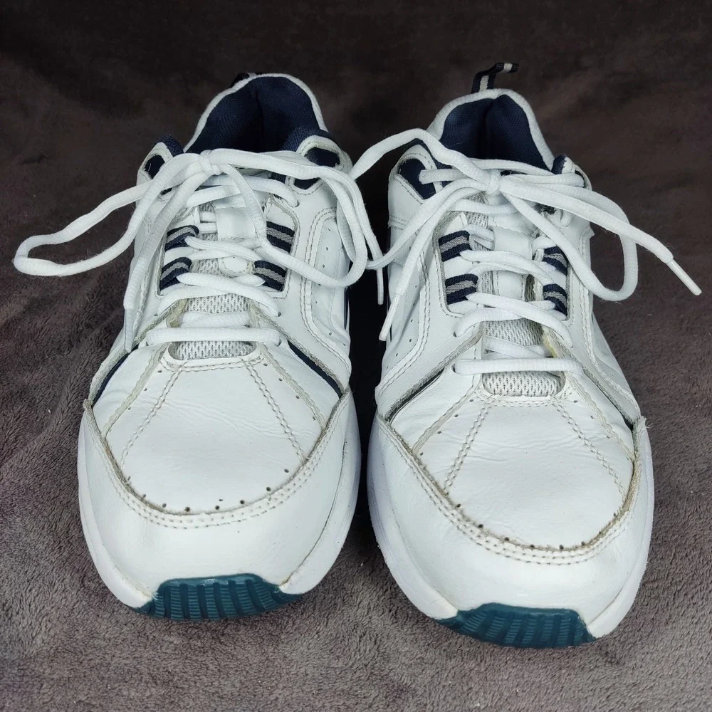 Avia Walking Shoes Mens Size 10 Wide White/Navy Memory Foam Low‎ MNAV41ES215